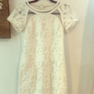 White Lace Mini Shift Dress